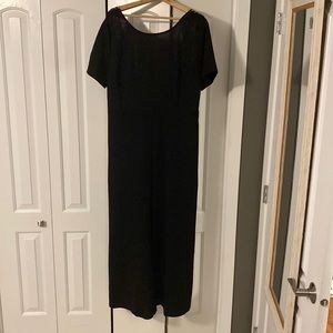 Open back lace detail wide leg jumpsuit